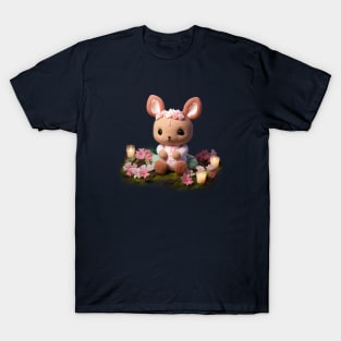 Knitted bunny in ambient nature scene T-Shirt